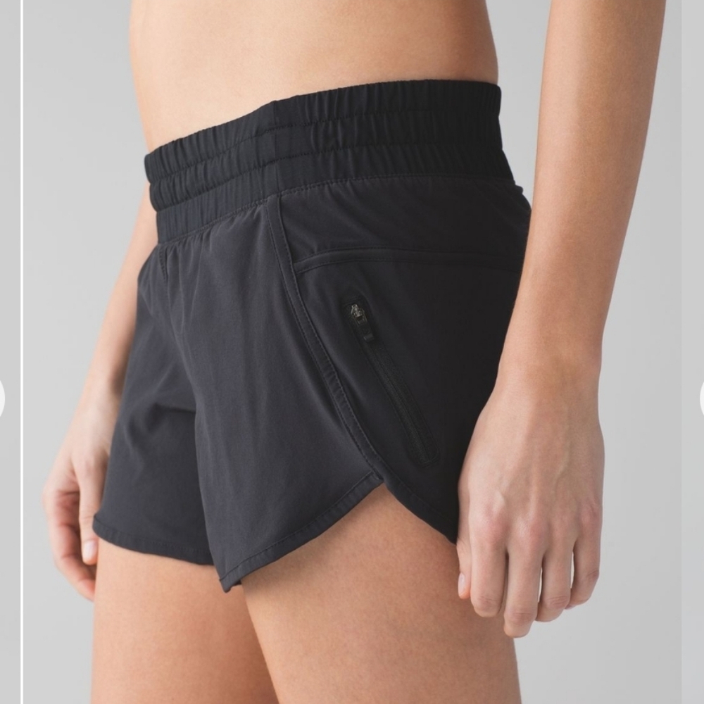 LULULEMON‎ black tracker running shorts athletic sporty 6